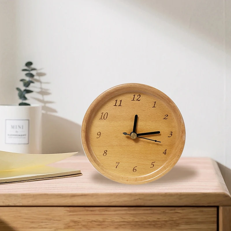 handicraft home decor wood desktop alarm clock table alarm wooden clock for kids wooden clock for home