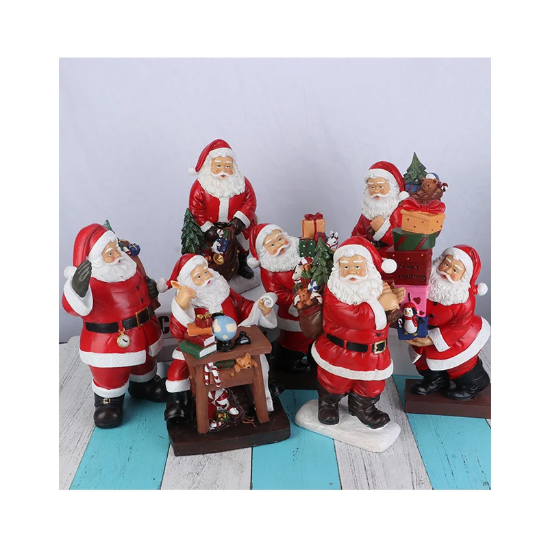 Индивидуальные рождественские украшения для помещений Санта орнамент Статуэтка подарок из смолы