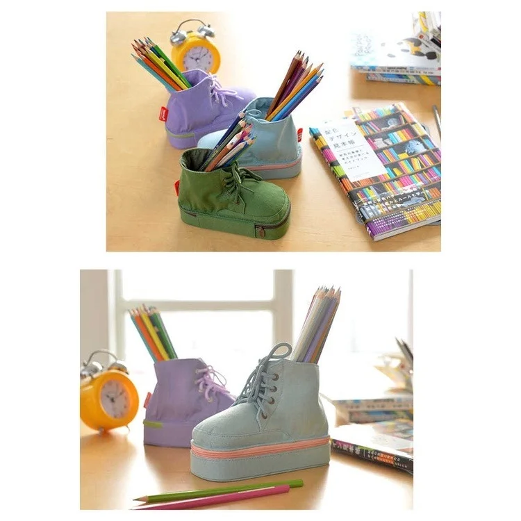 Creative shoes pencil case student  funny Martin boots pencil bag storage bag