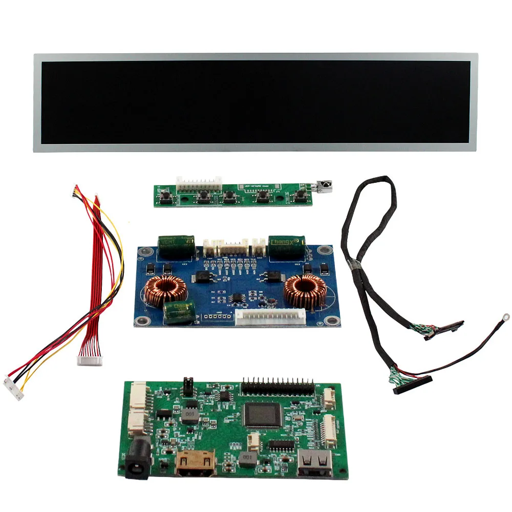 51Pin Lvds Ultrawide Lcd Digital Signage Screen Auto Playback 28Inch 1920X360 Lcd Stretched Bar Display With Hd-Mi Usb Lcd Board
