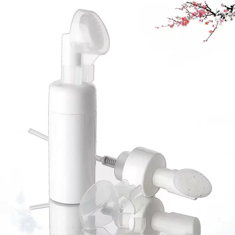 Cosmetics Silicone Brush Foam Pump Bottle 100ML 150ML 200ML For Facial Cleanser Cleans Plastic Dispensing Containers Reusable