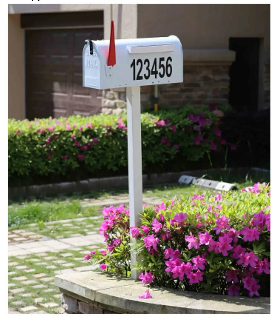 
American Style Metal Mailbox With Both Sides Solar House Number LED 
