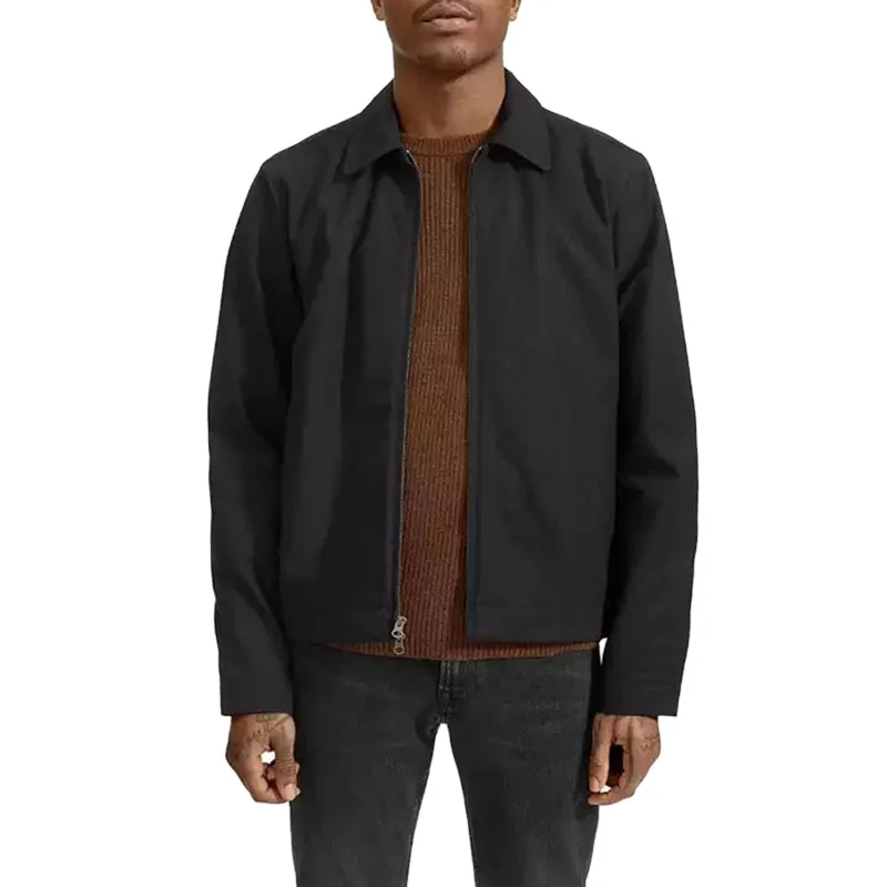 Winter Autumn Canvas Turn Down Work Filled Cotton Padding Button Cuff Custom Jacket Zipper High Quality Men Vintage Jackets