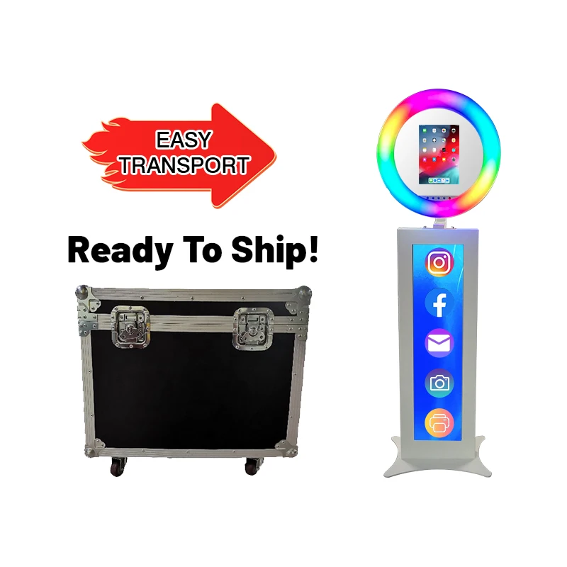 new photo booth machine portable ipad photobooth video picture stand booths shell ipad ring light