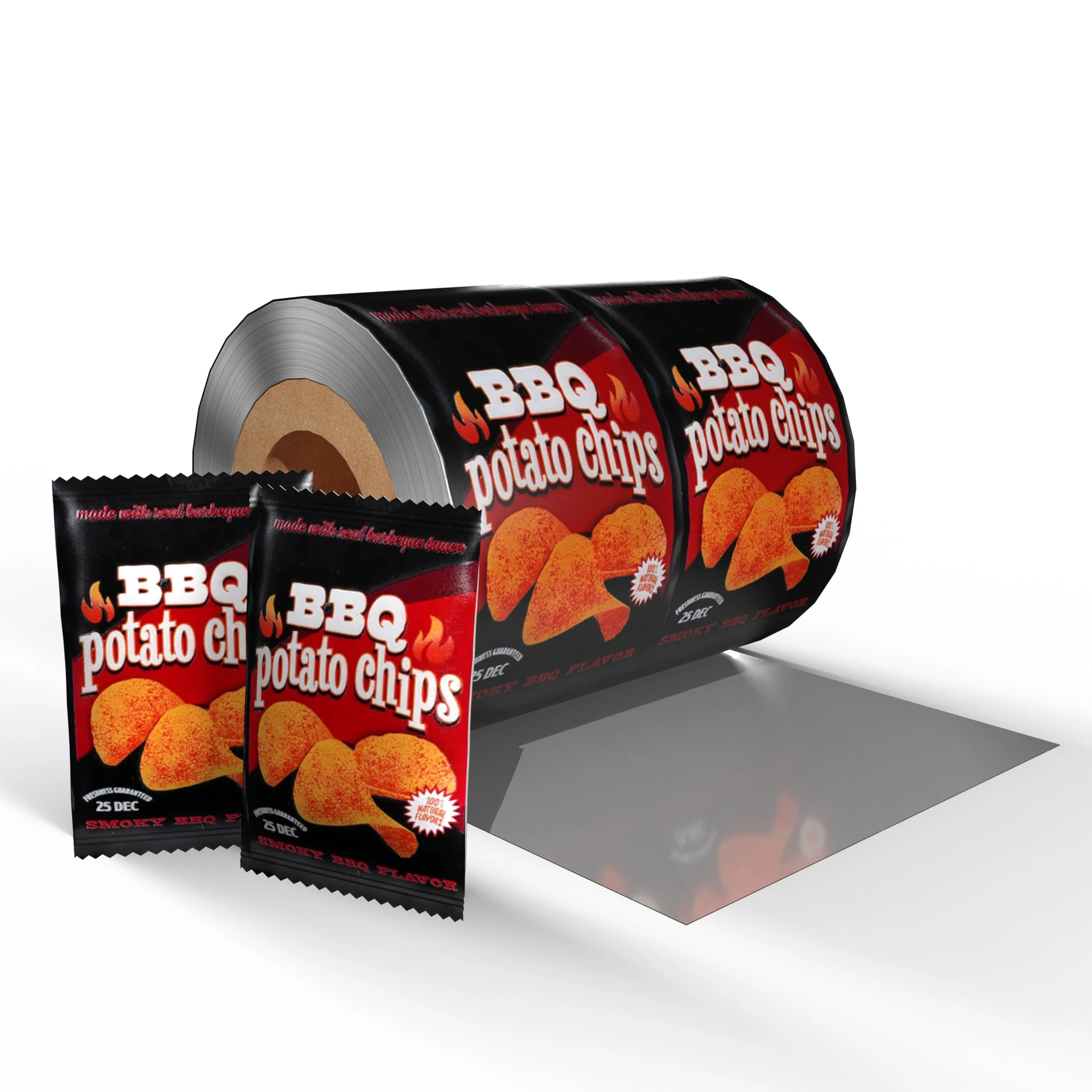 Customized printed metallized aluminum foil composite food packaging roll film biscuit puffed food packaging film