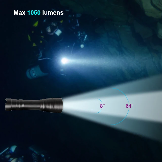 New Professional Diving Flashlight Powerful 1000 lumen LED Diving Light Safety Lights Waterproof Underwater Torch