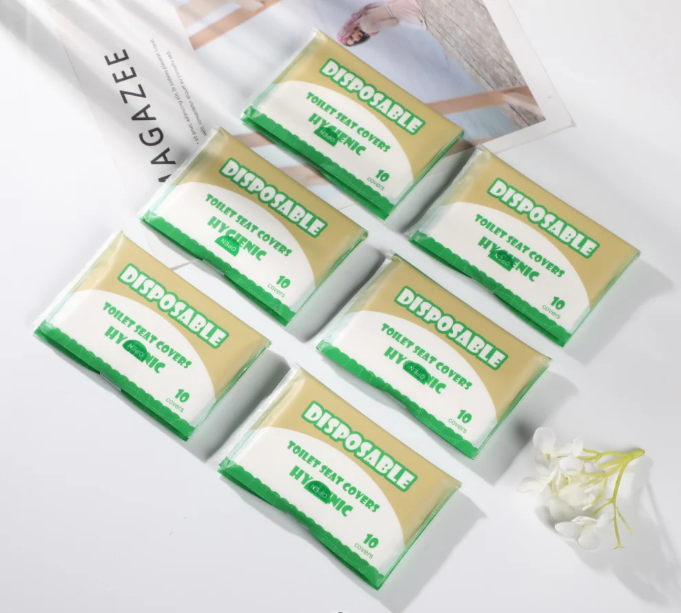 28 folded 32 folded 10 Pieces Travel Pack Biodegradable Disposable Toilet Seat Cover Paper