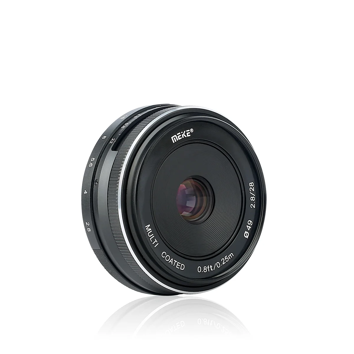 Meike 28mm f2.8 Fixed Manual Focus Lens for Mirrorless Camera Panasonic Lumix Olympus Series Cameras
