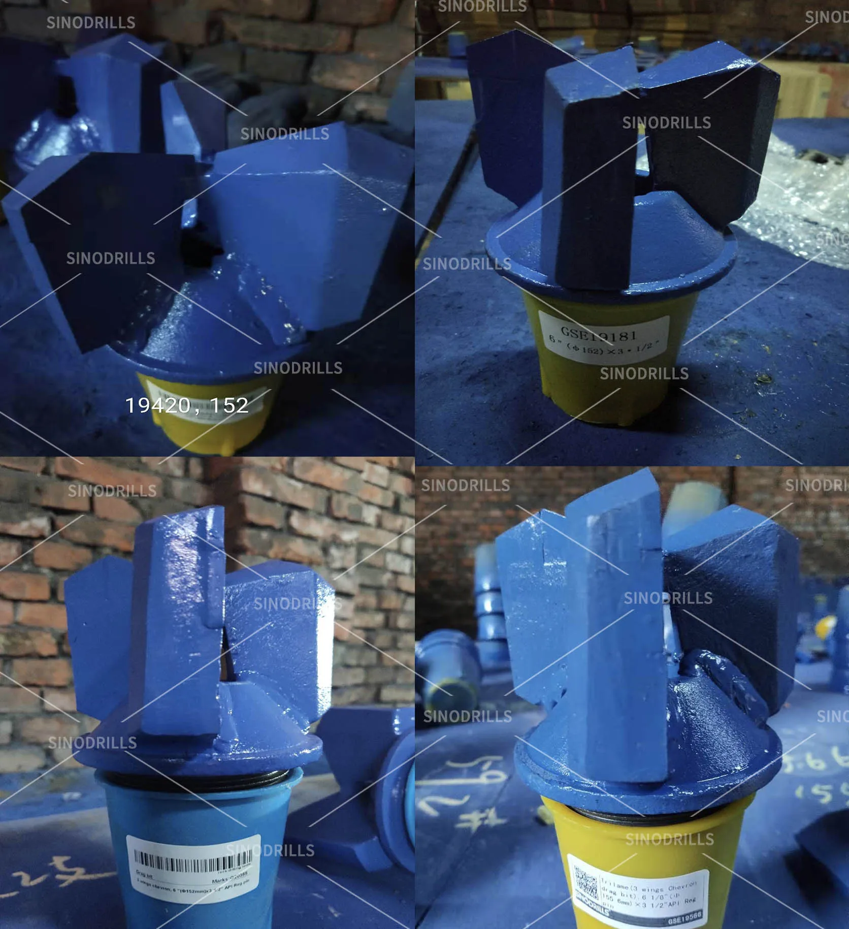 PDC Water Well Drilling Bits  9' Step Drag Bit with 4 Blades 229mm x 3 1/2' API REG Pin