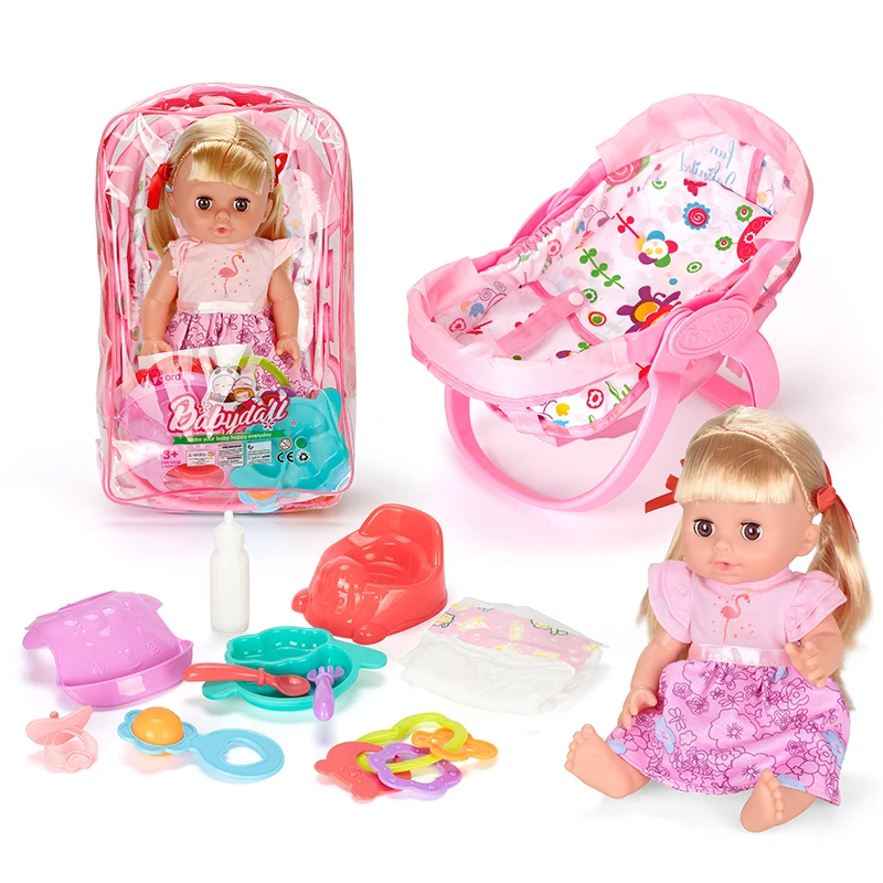 14 Inch 12 Sounds Drinking Water Pee Silicone Reborn Baby Doll for Sale Pretend Play Dolls Accessories Sets for Kids Girls