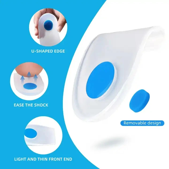 Shoes Detachable Half Silicone Gel Heel Pads For Pain