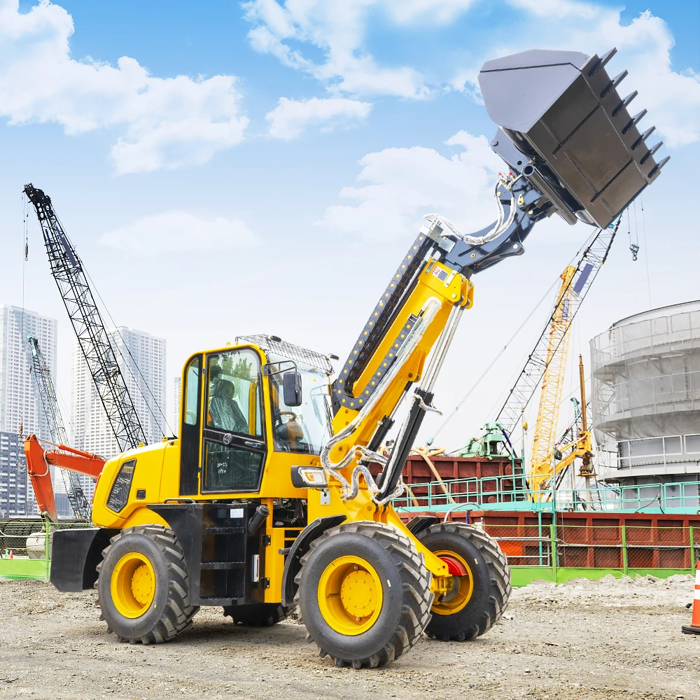 2Ton 3Ton Wheel Telescopic Loader 4*4 Wheel Steering Mini Telehandler Telescopic Boom Front End Loader