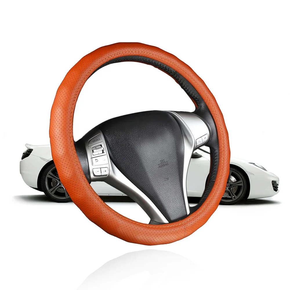 Factory supply directly PU leather high quality universal fashion Car Steering Wheel Cover