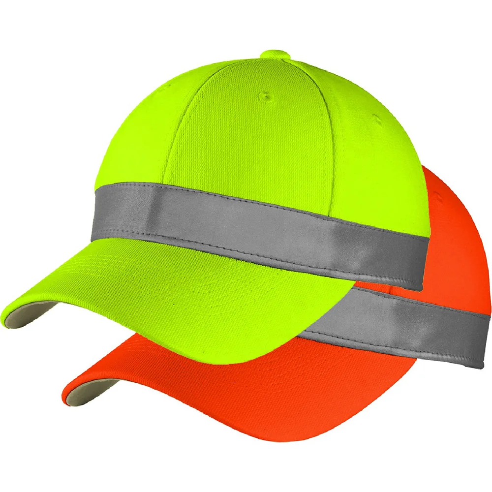 Защитная оранжево-желтая бейсбольная кепка Hi-Vis с отражающей лентой