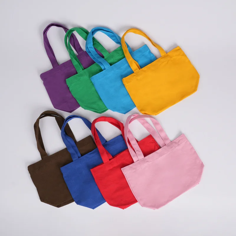 wholesale cheap Green Cotton canvas Mini Lunch tote bag with customized logo