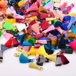 2cm Mix Color Silky Cotton Tassels Key Tassel Fringe Pendant Drop Earring Tassel for Boho Jewelry Making DIY Sewing Crafts