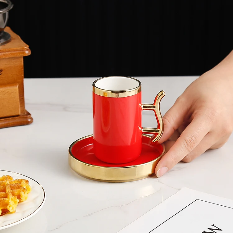 Custom luxury porcelain gift set espresso coffee cup tea cups & saucers royal ceramic tea cup set of 12 pieces