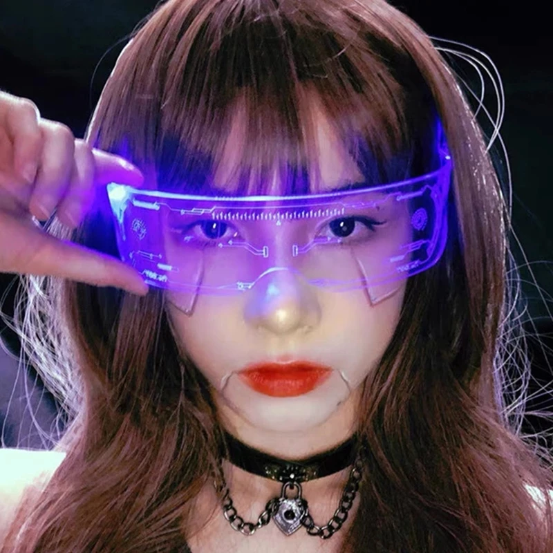 Wholesale Vintage Punk Party Festival LED Luminous Colorful Sunglasses  Light Up Night Honeycomb Decorative Glasses