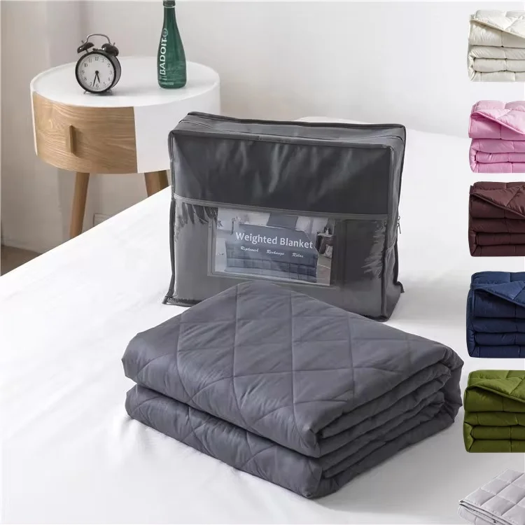 Бесплатный образец индивидуального логотипа, Лучший полиэстер для сна 10, 15 фунтов, 60*80, 20 фунтов, сенсорное внутреннее утяжеленное одеяло для взрослых
