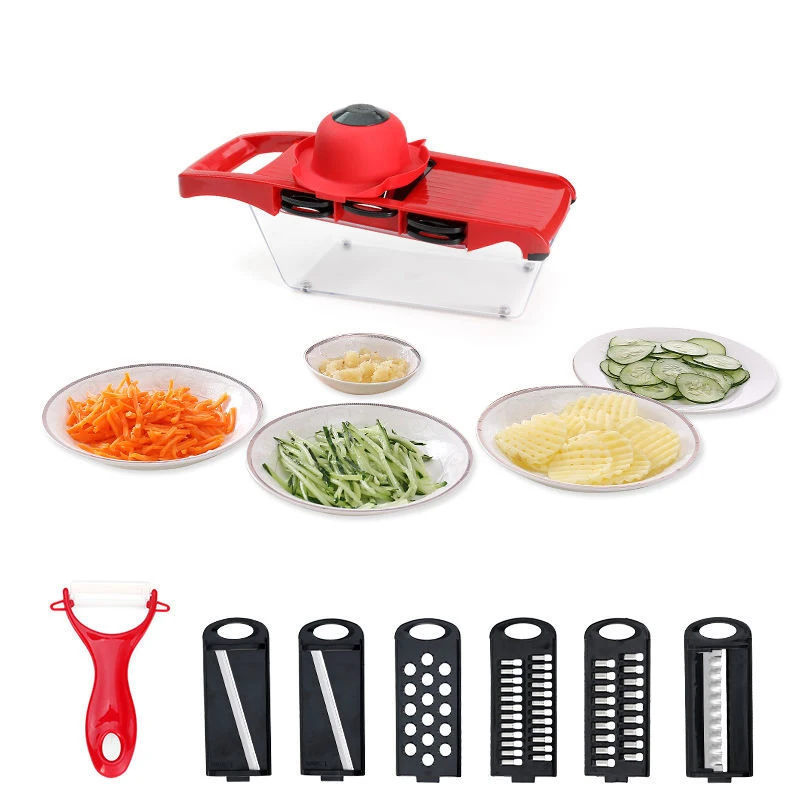 6 In 1 Plastic Multi-function Vegetable Slicer Kitchen Gadgets Fruit Grater Vegetable Cutter
