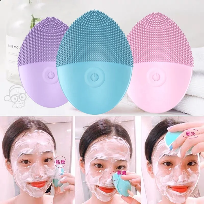 Oem Odm Waterproof Mini Electric Silicone Sonic Facial Cleansing Brush For Face Cleaning