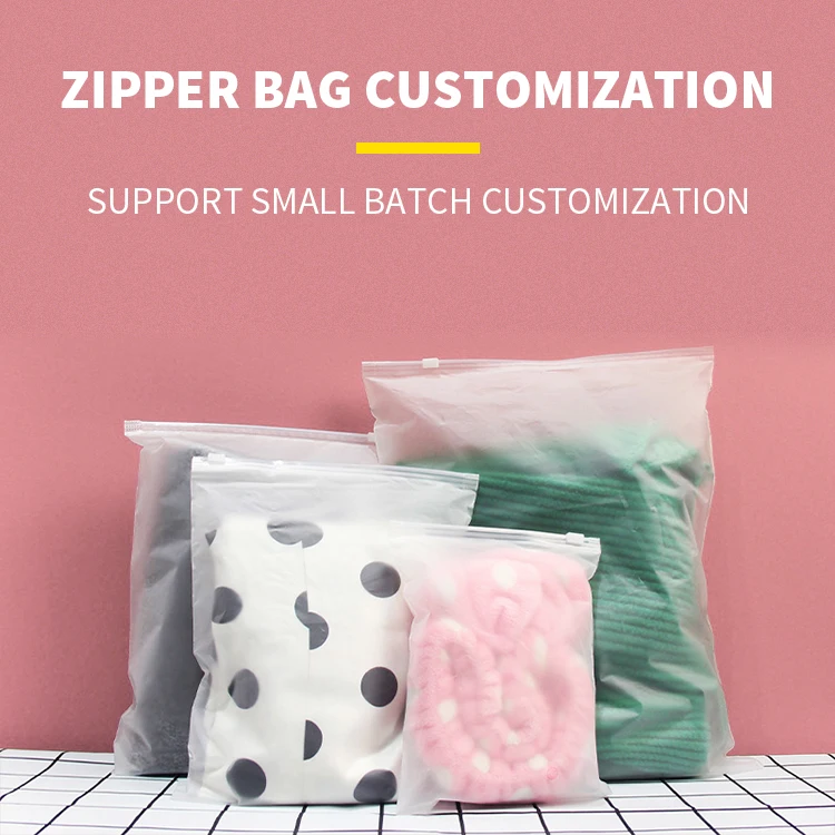 Packaging Zipper Slider T-shirt Garment Bag Matte Reusable Translucent Plastic Ziplock Bags For Clothes