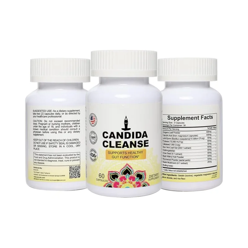 OEM натуральные травы для кишечной детоксикации Candida Cleanse капсулы укрепления здоровья кишечника способствуя здоровому балансу