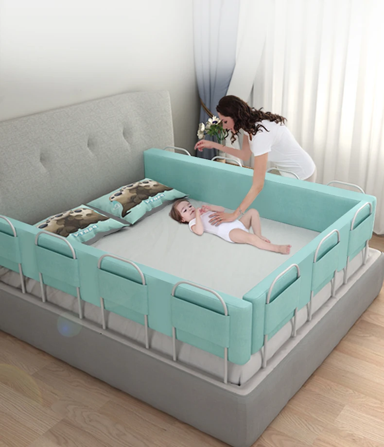 Portable Folding New Kids Cot Fence Crib Bed Barrier Safety Baby Bed Rail Child Guard for Toddlers