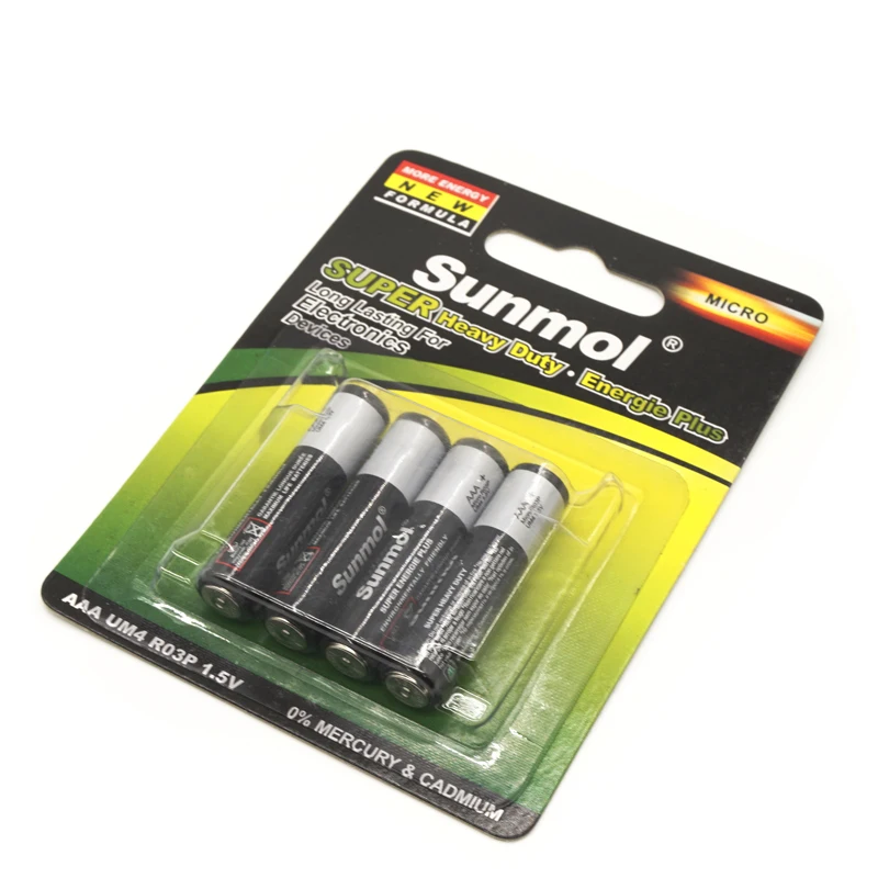 Chinese Super Heavy Duty UM4 No 7 AAA Size 1.5 V  R3 Carbon Zinc Battery