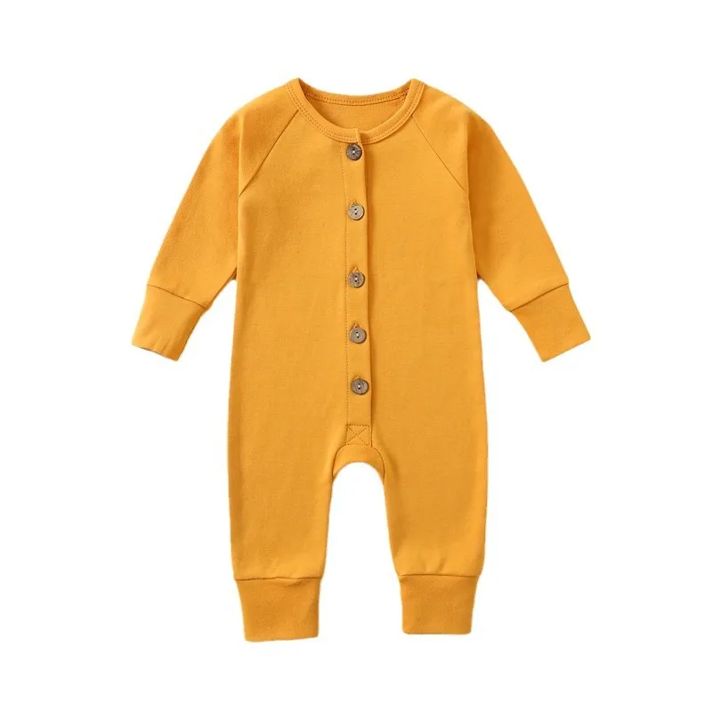 New Fall Winter Long Sleeve Baby Romper Onesies Baby Clothes Single Breasted Baby Cotton Romper