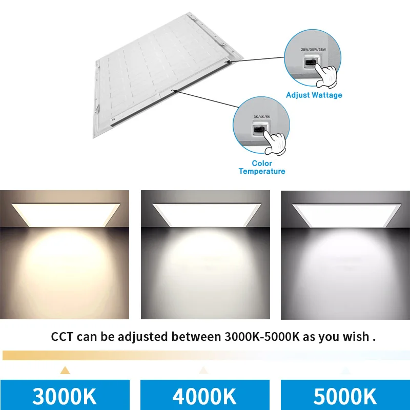 Dimmable Office lighting High Brightness ETL FCC DLC Approval 60x60 cct led ceiling panels lamp 2x2 2x4 Back lit led panel Light