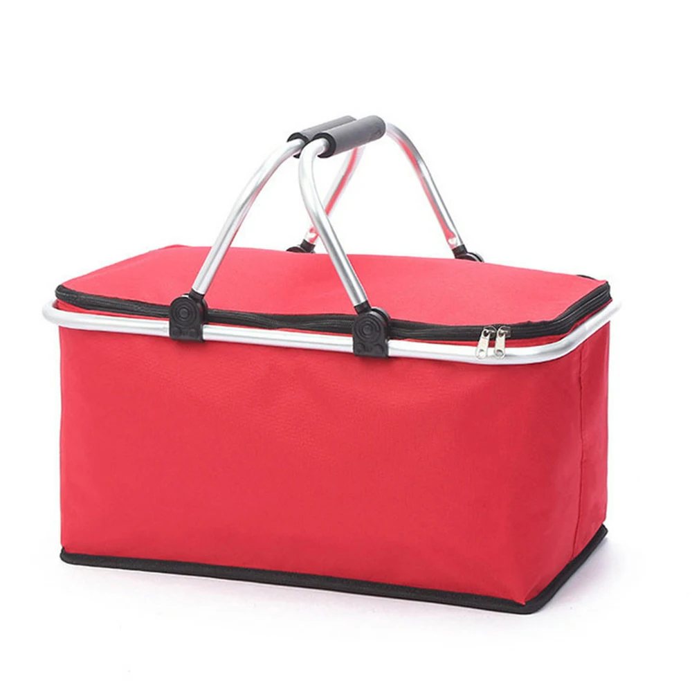 Insulated picnic basket outdoor foldable takeaway insulated bag delivery fast food insulated cold handbasket car