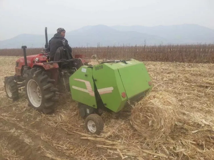 2023 agriculture straw baler/ farm use corn stalks film packing machine/grass silage round bundle baler