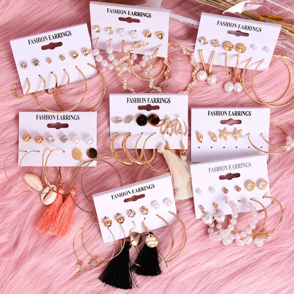 Exquisite 21524 hoop earrings  alloy jewelry trendy pearl earrings earings for women 2021 jewelry set