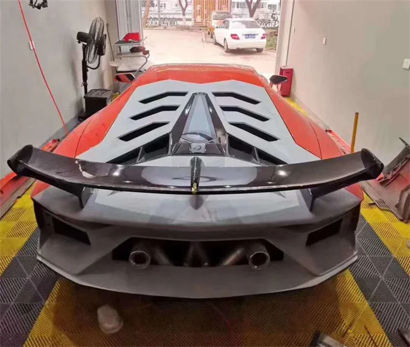 3K настоящий карбоновый SVJ стиль автомобильный багажник задний спойлер для Lamborghini LP700 LP750 комплект кузова передний бампер