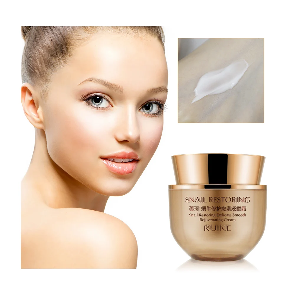 Private label silk brightening nourishing snail repair cream skin smooth anti-wrinkle collagen face cream
