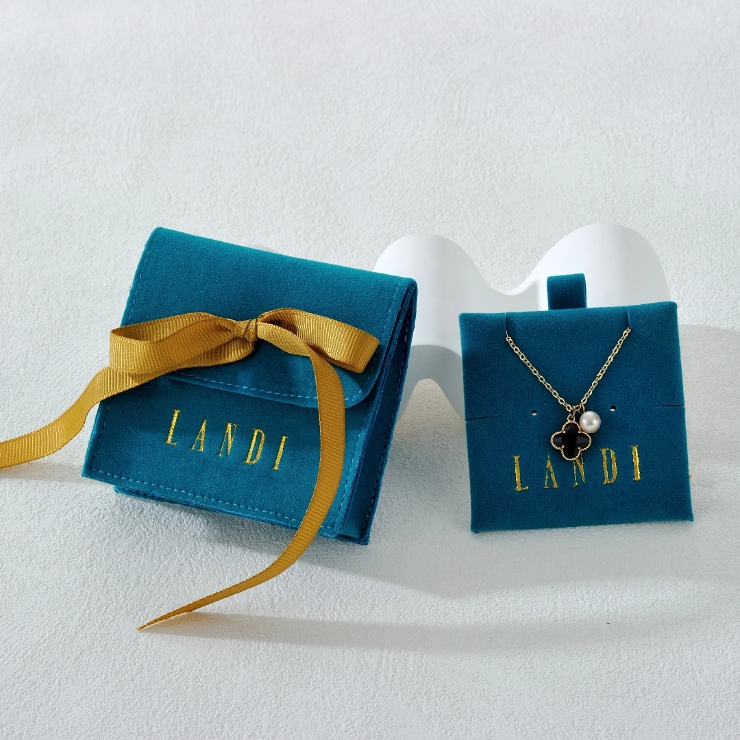 Small Single Custom Compound Double-Sided Velvet With Bottom And Side Bag Portable Jewelry Bag Custom Logo Display