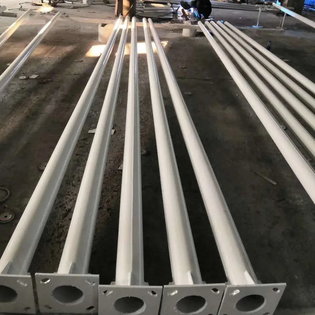 Sea Shipping Customized Hot Dip Galvanized Solar Street Light Poles 5m 8m 10m Powder Coated Carbon Steel Q235 Poles For Road
