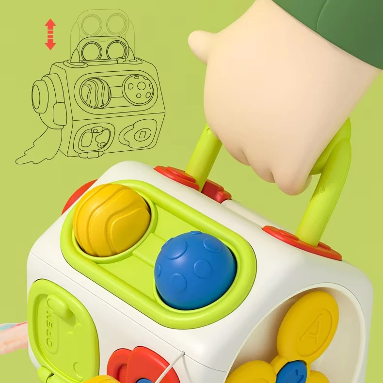 2024 Baby hot sale early education multi-faceted cube sensory toys montessori hand grasp activity busy ball toys
