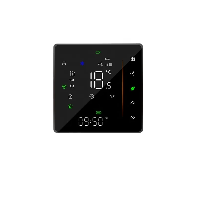 Цифровой термостат с сенсорным экраном BAC-006 серии Beca для катушки вентилятора и центрального кондиционера Lora