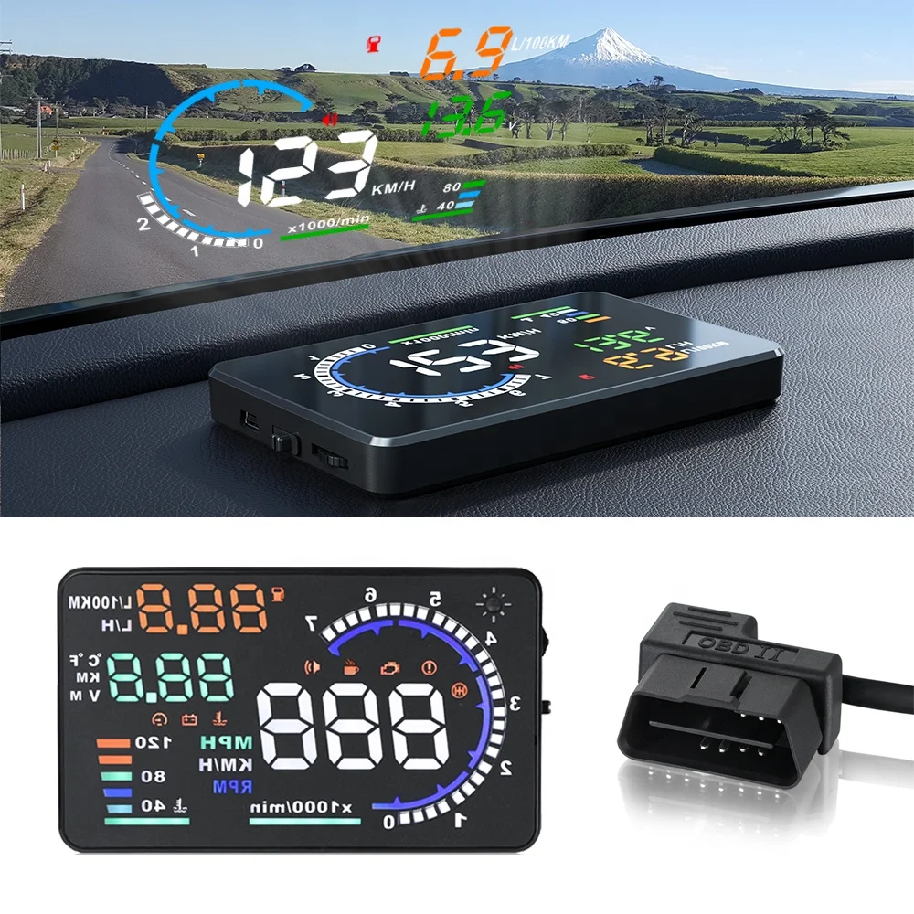 Windshield Mirror 5.5 inch OBD2 HUD A8 Speed Auto Diagnostic Head Up Displays Universal Cars Display