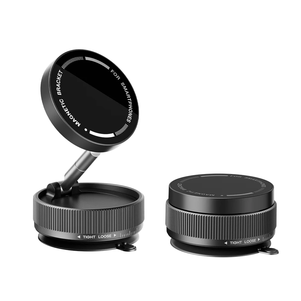 2025 New Trend Adjustable Foldable Magnetic Dashboard Phone Mount for Cars with Vacuum Suction and Nano Glue