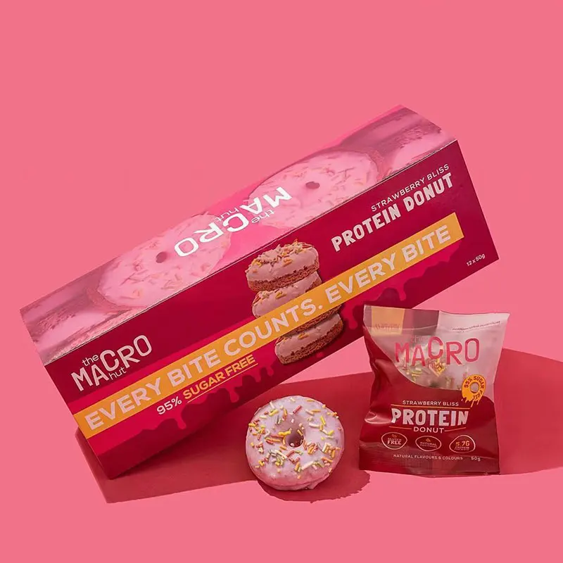 Manufacturer Custom Food Doughnut Packaging Bags And Boxes Solutions Print Plastic Sachets Fin Lap Three 3 Side Seal Flat Pouch