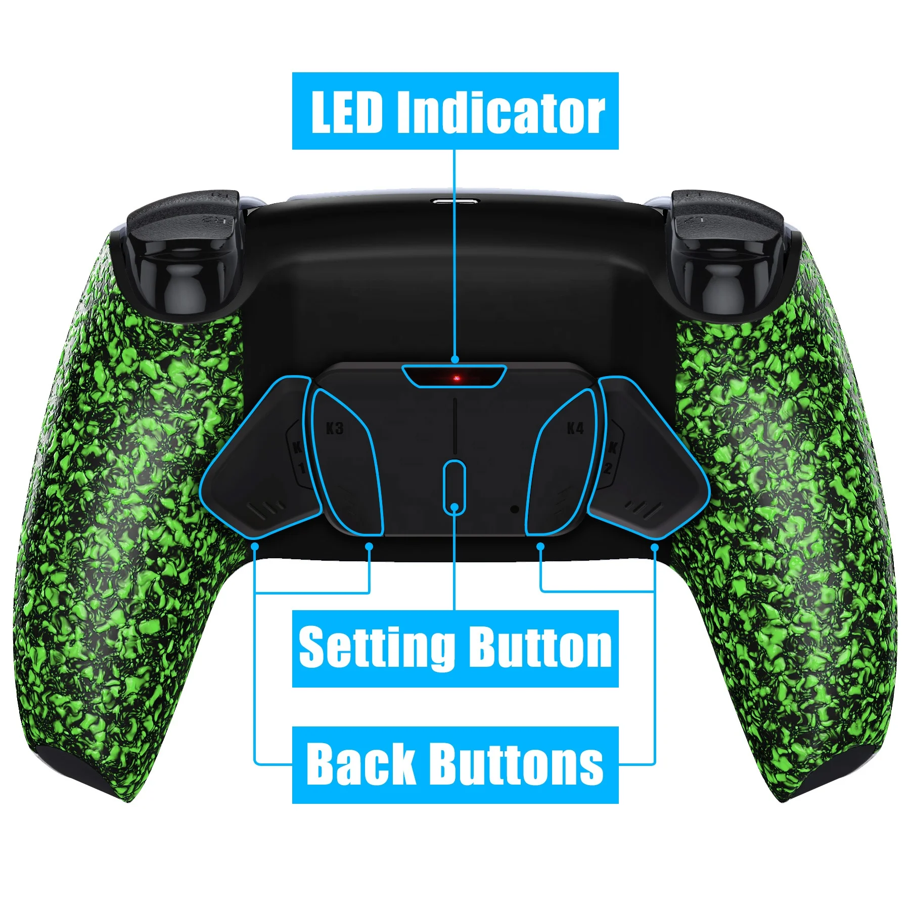 Splashing Back Button Attachment Remap Kit with Board & Back Housing & Back Buttons for PS5 Controller