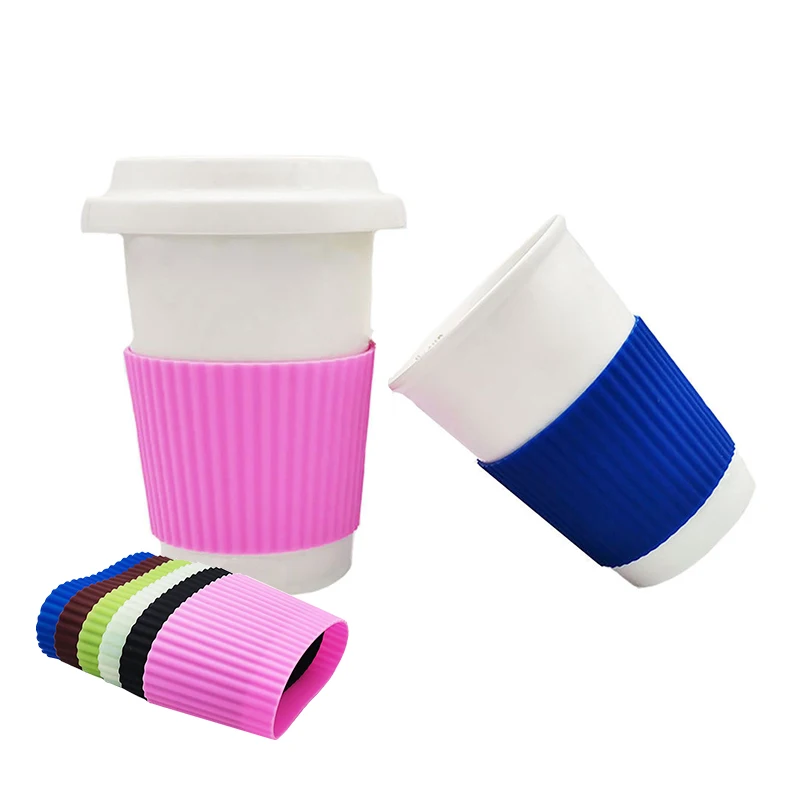 Wholesale Portable Non-Slip Insulation Stainless Steel Glass Water Bottle Silicone Cup Sleeves