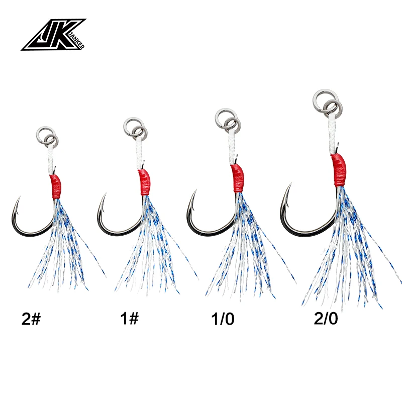 JK 2024 High Quality Shore Jigging Light Assist Hook Made Of High Carbon Steel Fishing Hook Very Sharp Hook Tip For Saltwater