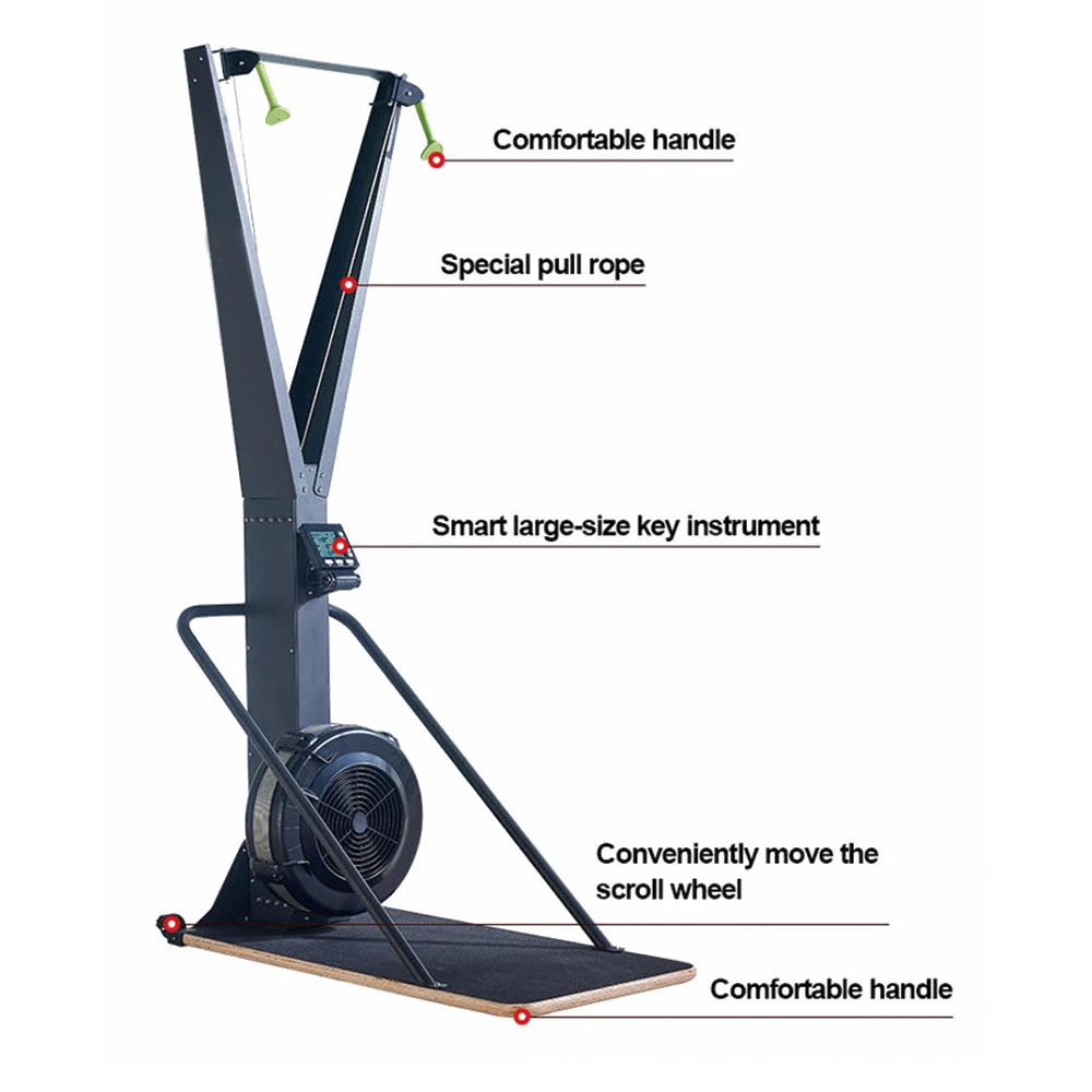 China Professional Manufacture Ski Machine Body Building Cardio Training Ski Rower Exercise Equipment Ski Machine With Display