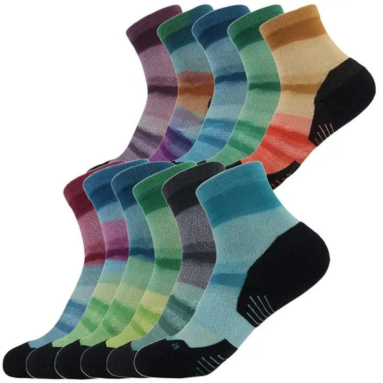 High elastic designer knitted socks outdoor custom polyester ankle men sports socks for unisex
