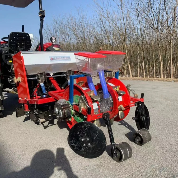 Tractor with corn sowing, fertilization and film mulching drip irrigation integrated machine Grain planter