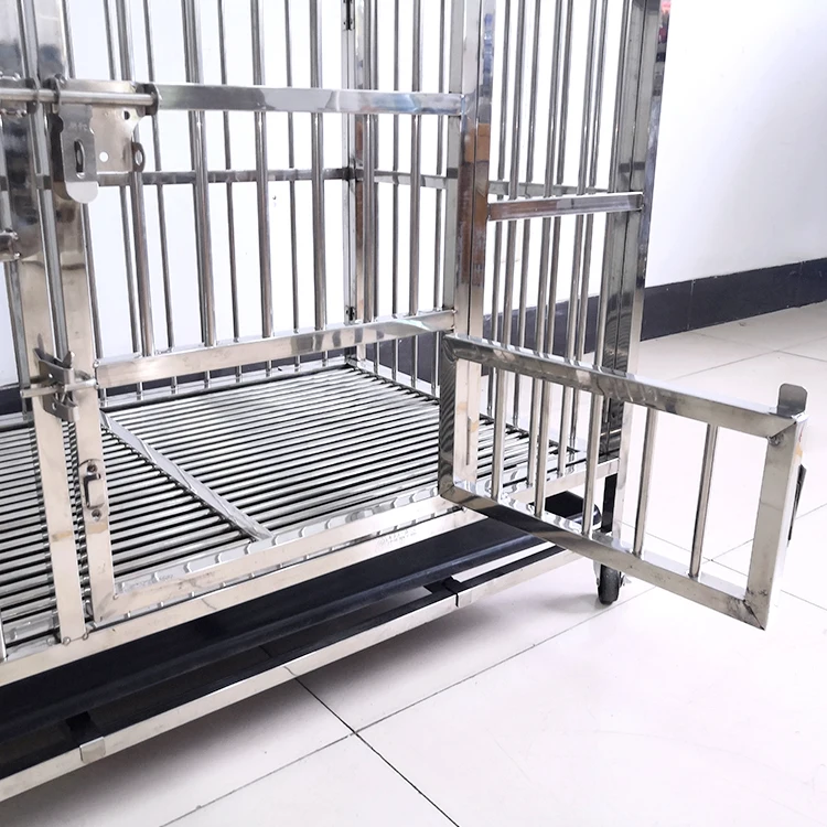 Dog Kennels Cages Wire Folding Crate Cage Strong Stainless Steel Enclosed Metal Sale Big Dogs Outdoor Collapsible Adult Pet 1pcs